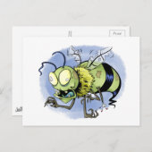 Zom-Biene (Zombie-Biene) Postkarte (Vorne/Hinten)