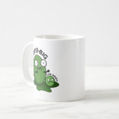 Zom-Big Zom-Small Funny Halloween Zombie Pun Kaffeetasse (Vorderseite Links)
