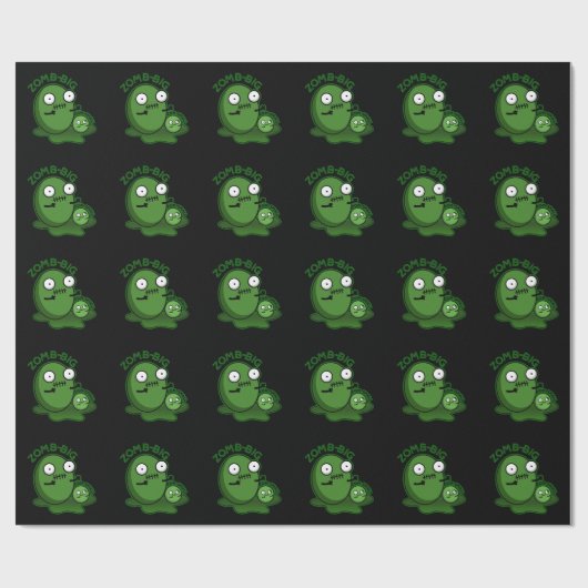 Zom-big Zom-small Funny Zombie Pun Dark BG Geschenkpapier (Flach)