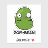 Zom-Bohnen-Funny Halloween Zombie Bean Pun Aufkleber (Blatt)
