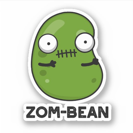 Zom-Bohnen-Funny Halloween Zombie Bean Pun Aufkleber (Vorderseite)