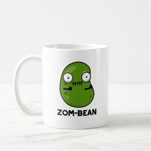Zom-Bohnen-Funny Halloween Zombie Bean Pun Kaffeetasse (Links)