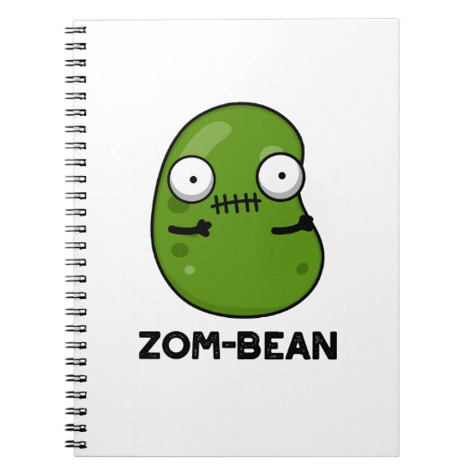 Zom-Bohnen-Funny Halloween Zombie Bean Pun Notizblock (Vorderseite)