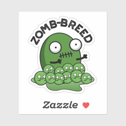 Zom breed Funny Halloween Zombie Breed Pun Aufkleber (Blatt)