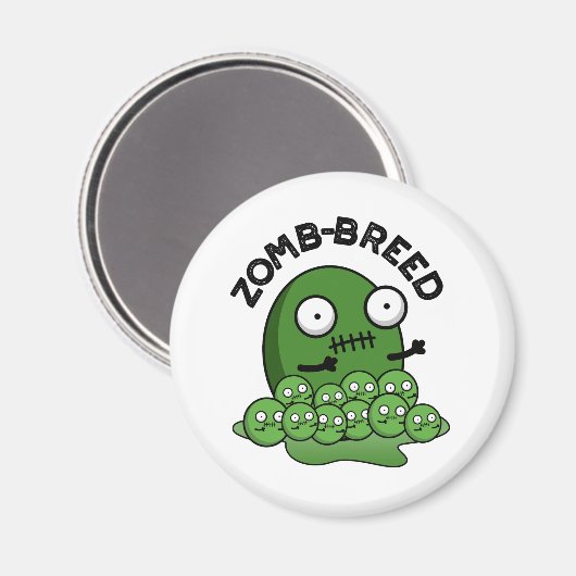 Zom breed Funny Halloween Zombie Breed Pun Magnet (Vorderseite/Rückseite)