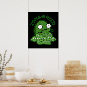 Zom breed Funny Zombie Breed Pun Dark BG Poster (Küche)