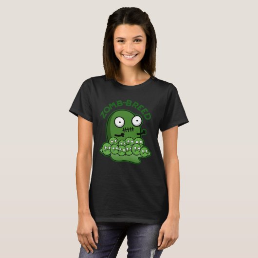 Zom breed Funny Zombie Breed Pun Dark BG T-Shirt (Vorne ganz)