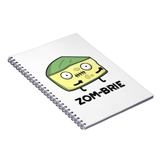 Zom-brie Funny Halloween Zombie Brie Cheese Pun Notizblock (Rechte Seite)