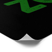 Zom-E Funny Zombie Alphabet E Pun Dark BG Poster (Ecke)