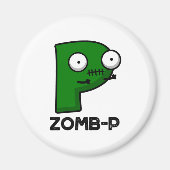 Zom-P Funny Halloween Zombie Alphabet P Pun Magnet (Vorne)
