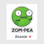Zom-pea Funny Halloween Zombie Pea Pun Aufkleber (Blatt)