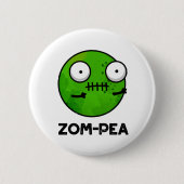 Zom-pea Funny Halloween Zombie Pea Pun Button (Vorderseite)