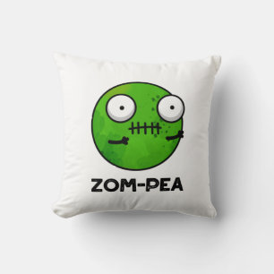 Zom-pea Funny Halloween Zombie Pea Pun Kissen