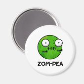 Zom-pea Funny Halloween Zombie Pea Pun Magnet (Vorderseite/Rückseite)