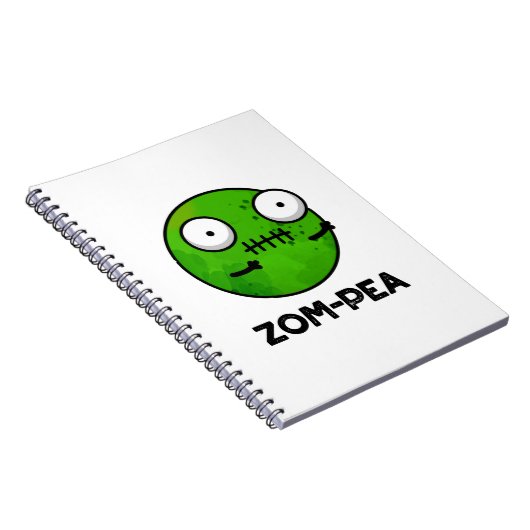 Zom-pea Funny Halloween Zombie Pea Pun Notizblock (Rechte Seite)