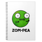 Zom-pea Funny Halloween Zombie Pea Pun Notizblock (Vorderseite)