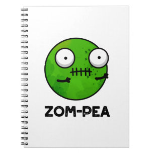 Zom-pea Funny Halloween Zombie Pea Pun Notizblock