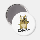 Zom-pit Funny Halloween Zombie Pit Bull Pun Magnet (Vorderseite/Rückseite)