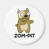 Zom-pit Funny Halloween Zombie Pit Bull Pun Magnet (Vorne)