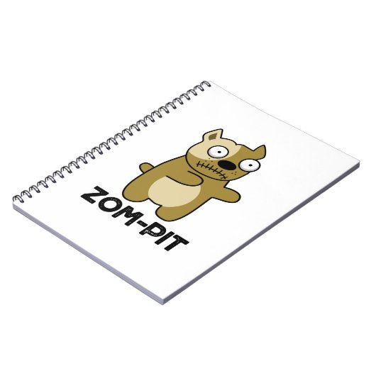 Zom-pit Funny Halloween Zombie Pit Bull Pun Notizblock (Linke Seite)