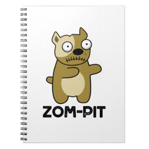 Zom-pit Funny Halloween Zombie Pit Bull Pun Notizblock
