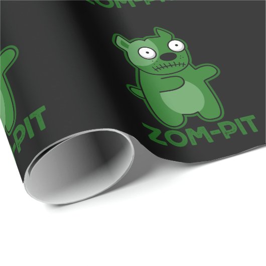 Zom-pit Funny Halloween Zombie Pun Dark BG Geschenkpapier (Rolleneckpunkt)