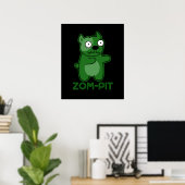 Zom-pit Funny Halloween Zombie Pun Dark BG Poster (Heimbüro)