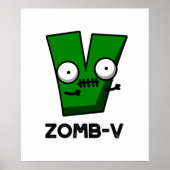 Zom-V Funny Halloween Zombie Alphabet Pun Poster (Vorne)