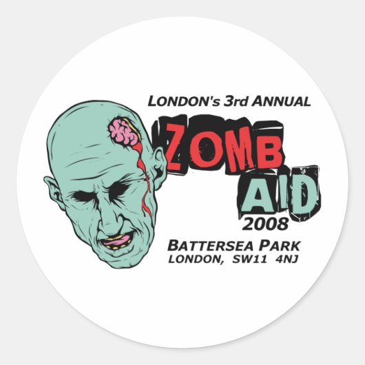 Zomb Aid Zombies Runder Aufkleber (Vorderseite)