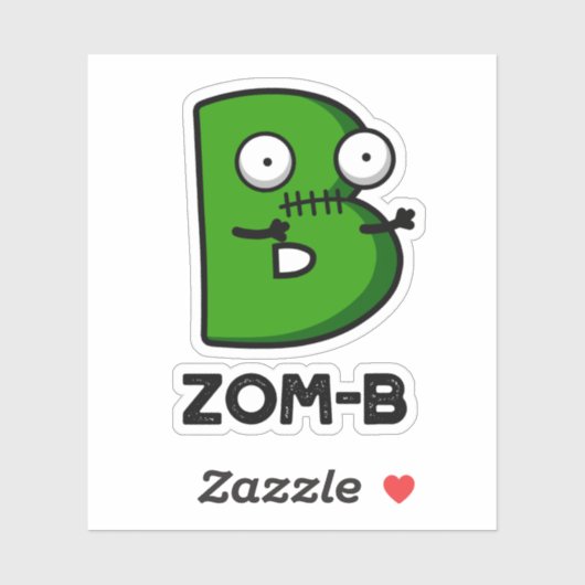 Zomb-b Funny Halloween Zombie Alphabet B Pub Aufkleber (Blatt)