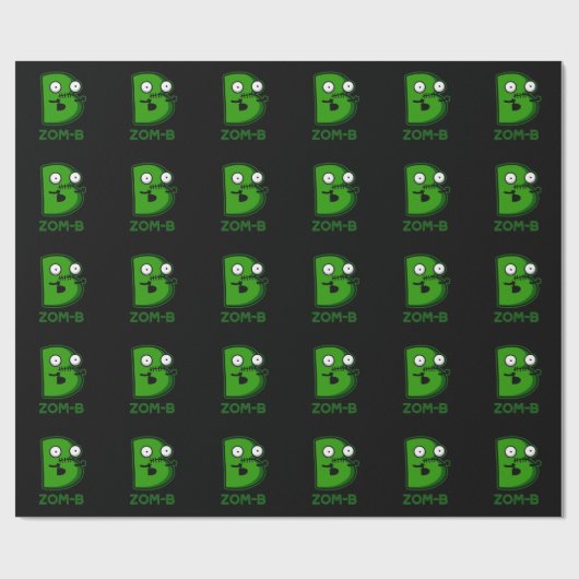 Zomb-b Funny Halloween Zombie Alphabet B Pub Geschenkpapier (Flach)