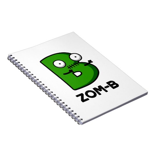 Zomb-b Funny Halloween Zombie Alphabet B Pub Notizblock (Rechte Seite)