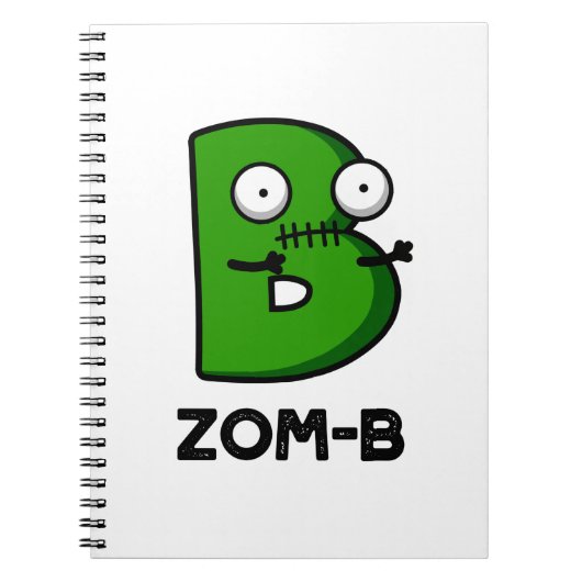 Zomb-b Funny Halloween Zombie Alphabet B Pub Notizblock (Vorderseite)
