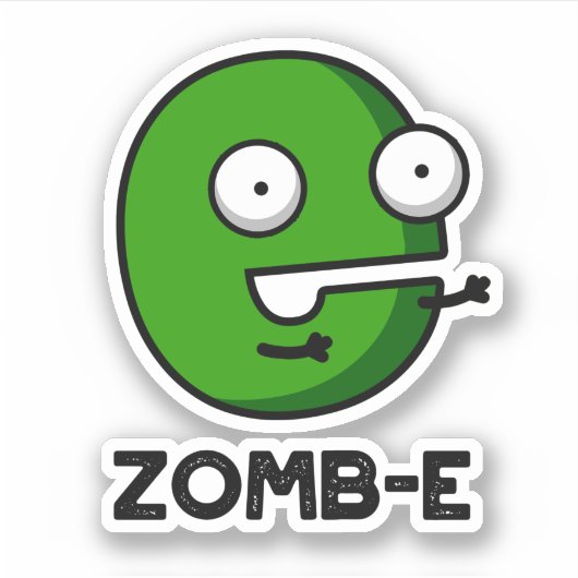 Zomb-E Funny Halloween Zombie Alphabet Pun Aufkleber (Vorderseite)
