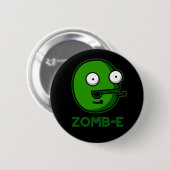 Zomb-E Funny Halloween Zombie Alphabet Pun Button (Vorne & Hinten)