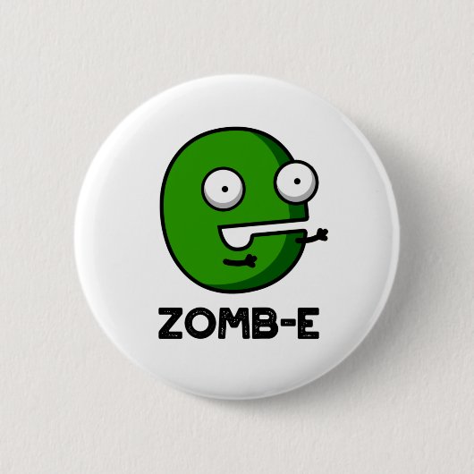Zomb-E Funny Halloween Zombie Alphabet Pun Button (Vorderseite)