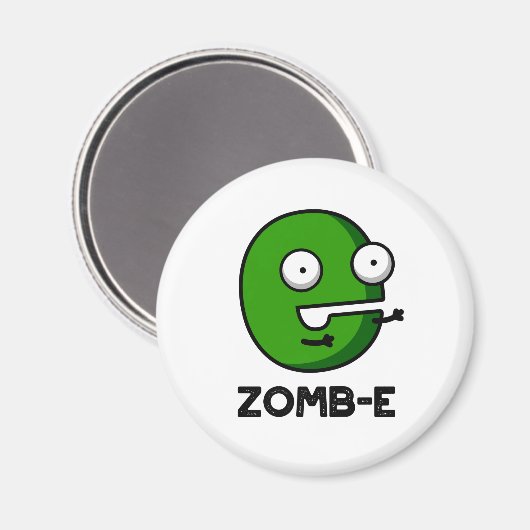 Zomb-E Funny Halloween Zombie Alphabet Pun Magnet (Vorderseite/Rückseite)