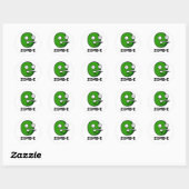 Zomb-E Funny Halloween Zombie Alphabet Pun Runder Aufkleber (Blatt)