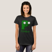 Zomb-P Funny Halloween Zombie Alphabet Pun Dark BG T-Shirt (Vorne ganz)