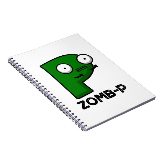 Zomb-P Funny Halloween Zombie Alphabet Pun Notizblock (Rechte Seite)