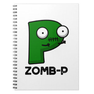 Zomb-P Funny Halloween Zombie Alphabet Pun Notizblock