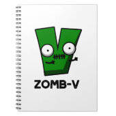 Zomb-V Funny Halloween Zombie Alphabet / Pub Notizblock (Vorderseite)