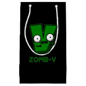 Zomb-V Funny Halloween Zombie Alphabet Pun Dark BG Kleine Geschenktüte (Vorderseite)