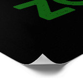 Zomb-V Funny Halloween Zombie Alphabet Pun Dark BG Poster (Ecke)