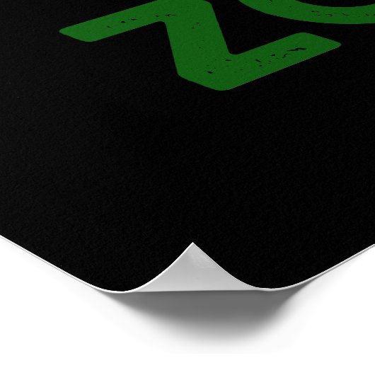 Zomb-V Funny Halloween Zombie Alphabet Pun Dark BG Poster (Ecke)