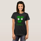 Zomb-V Funny Halloween Zombie Alphabet Pun Dark BG T-Shirt (Vorne ganz)