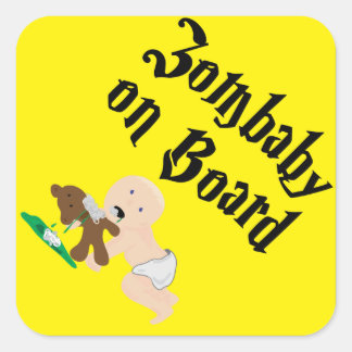 Zombaby an Bord Quadratischer Aufkleber