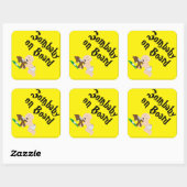 Zombaby an Bord Quadratischer Aufkleber (Blatt)