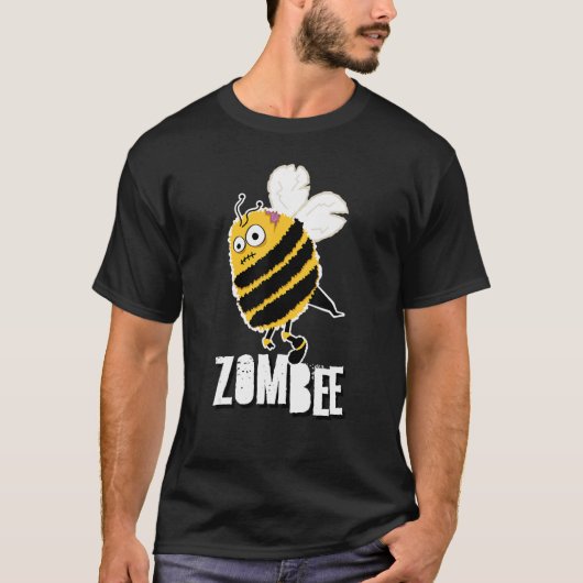 Zombee Bee Zombie Halloween Bumblebee Brain Spooky T-Shirt (Vorderseite)