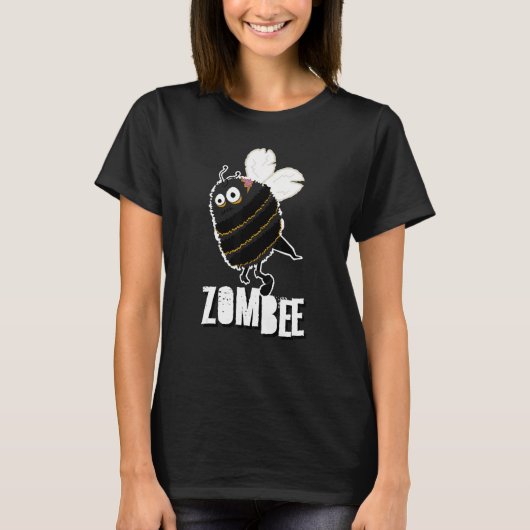 Zombee Bee Zombie Halloween Bumblebee Yellow Spook T-Shirt (Vorderseite)